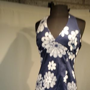 Floral print halter dress